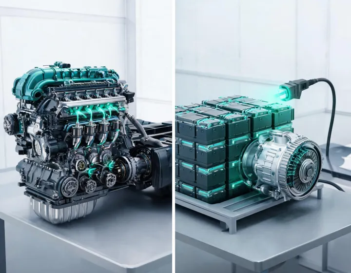 Gasoline and electric heavy-duty truck powertrain comparison