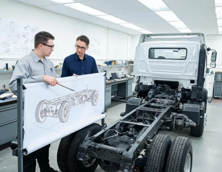 Buyer reviewing heavy-duty truck sourcing brief